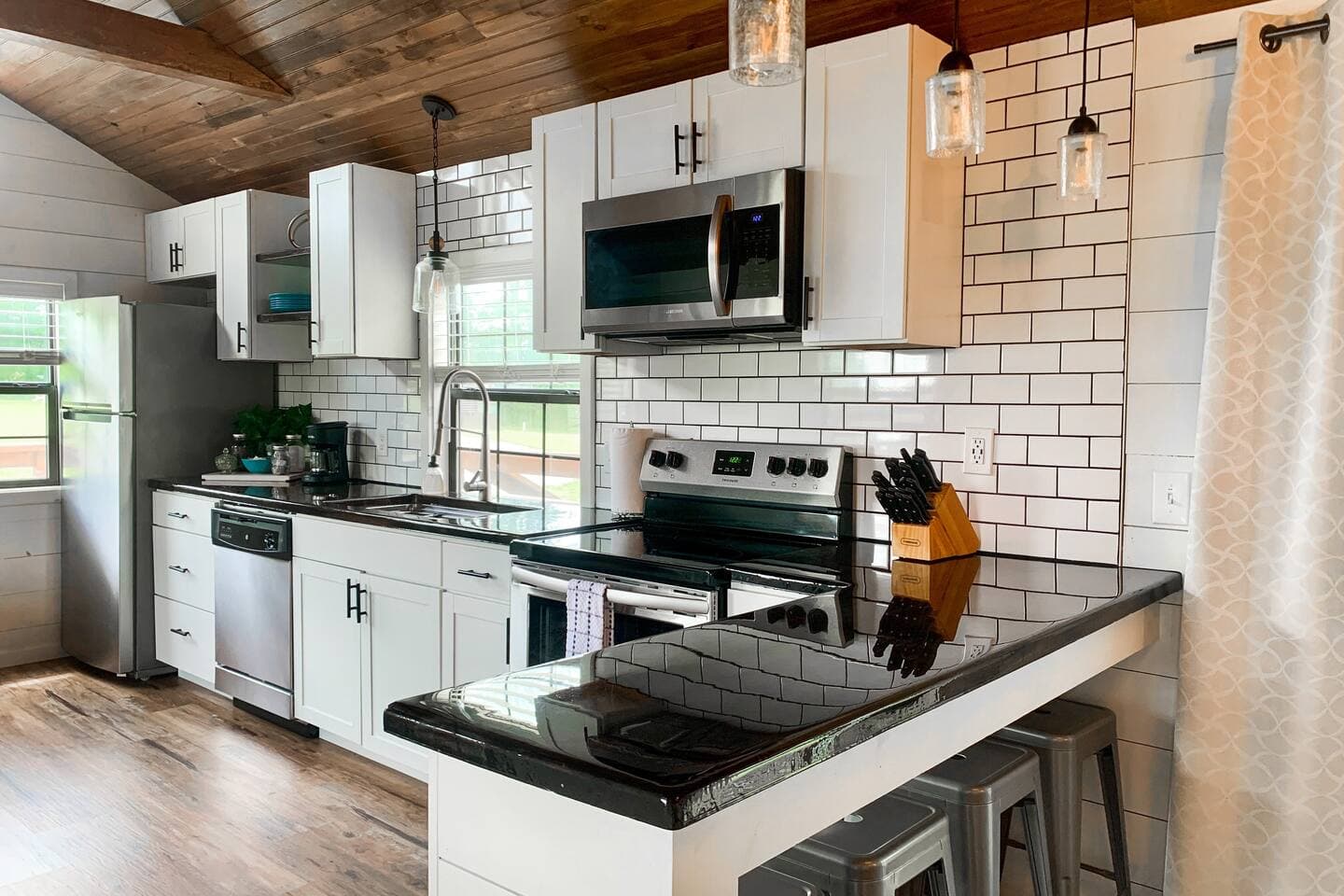 Fully stocked kitchen with ample countertop space