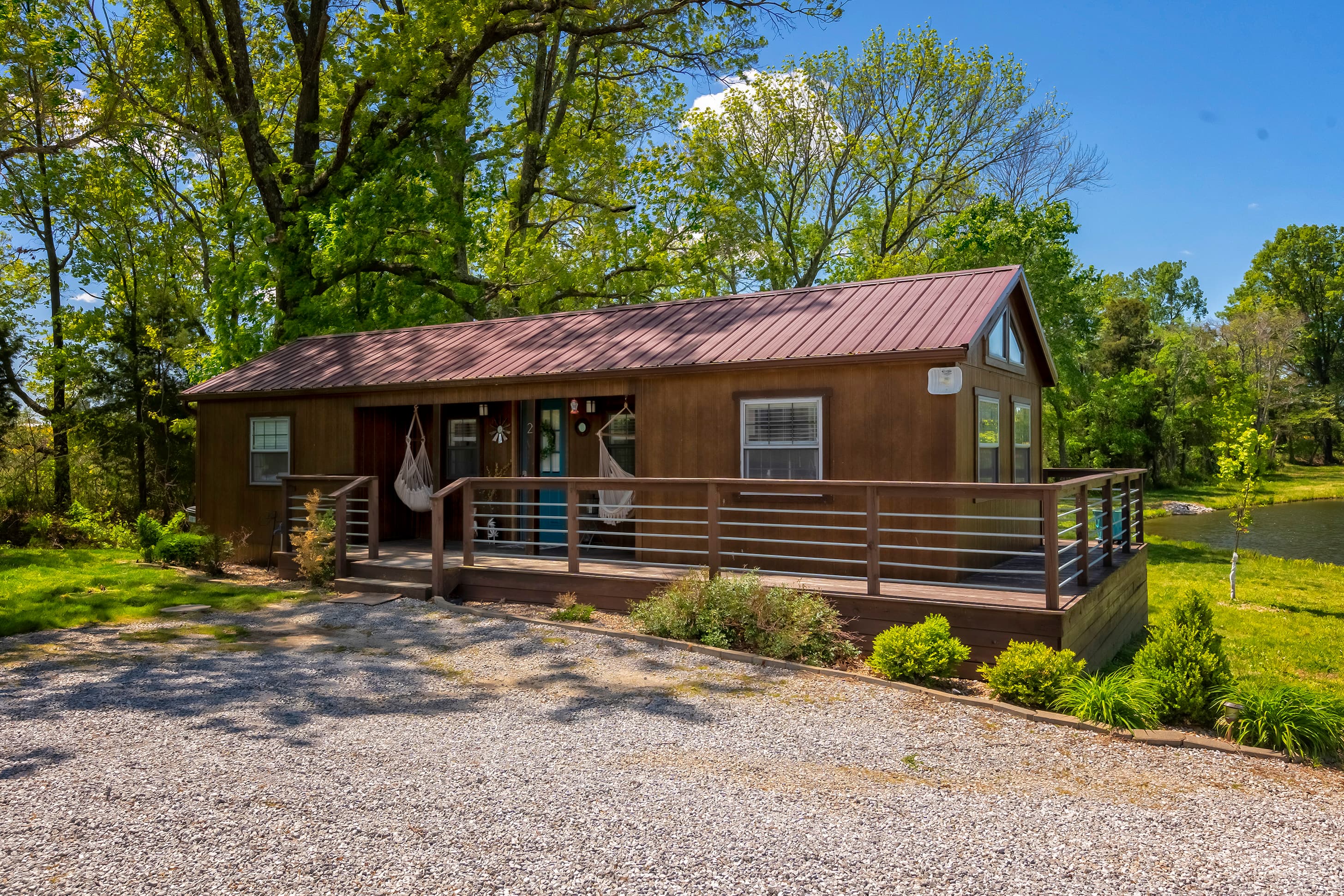 Front of The Teal Door Micro Cabin