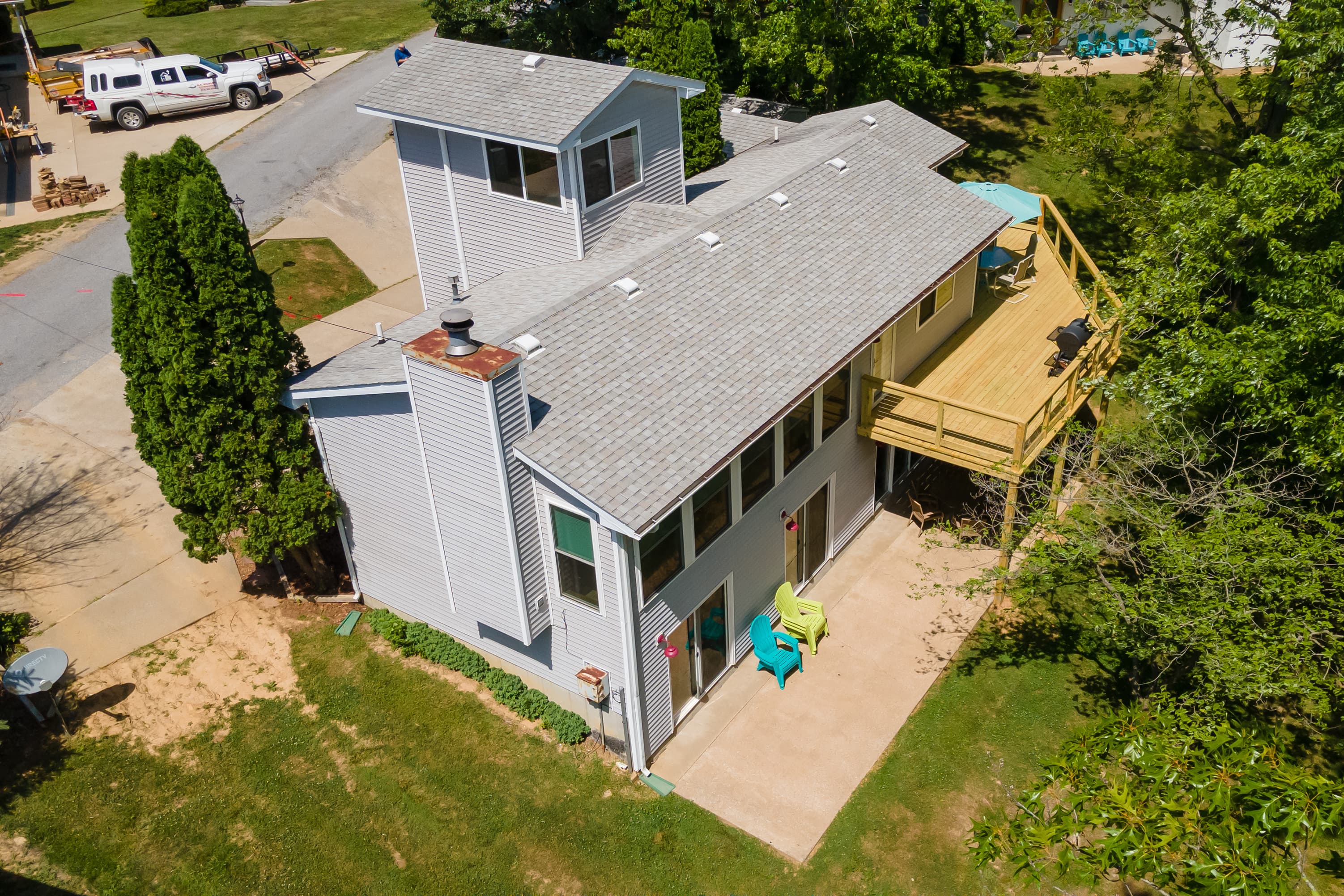 Aerial view of house