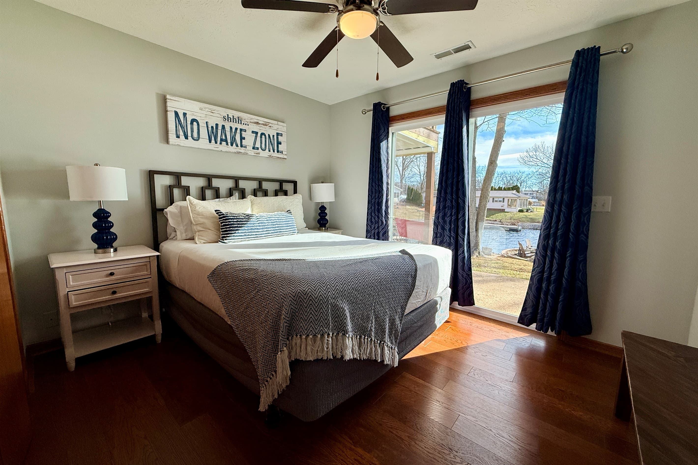 Bedroom 2 with walkout to the lake