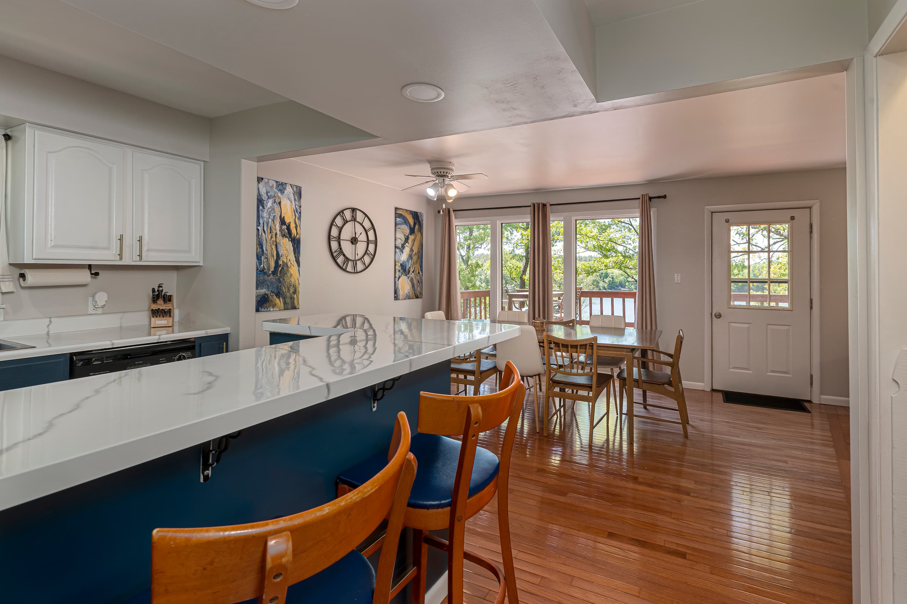 Kitchen leads to dining room