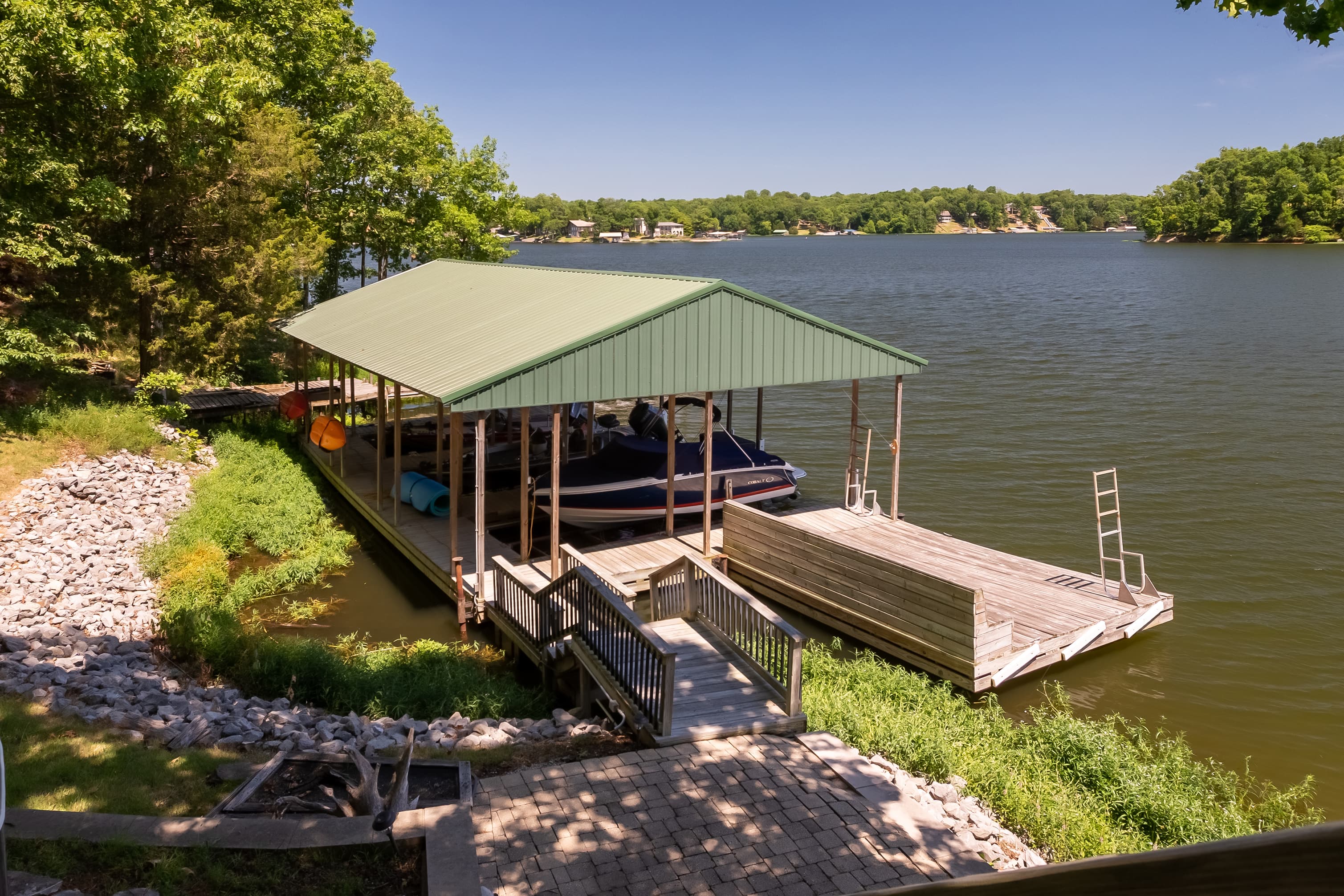 Dock with ladder, water pad, and more 