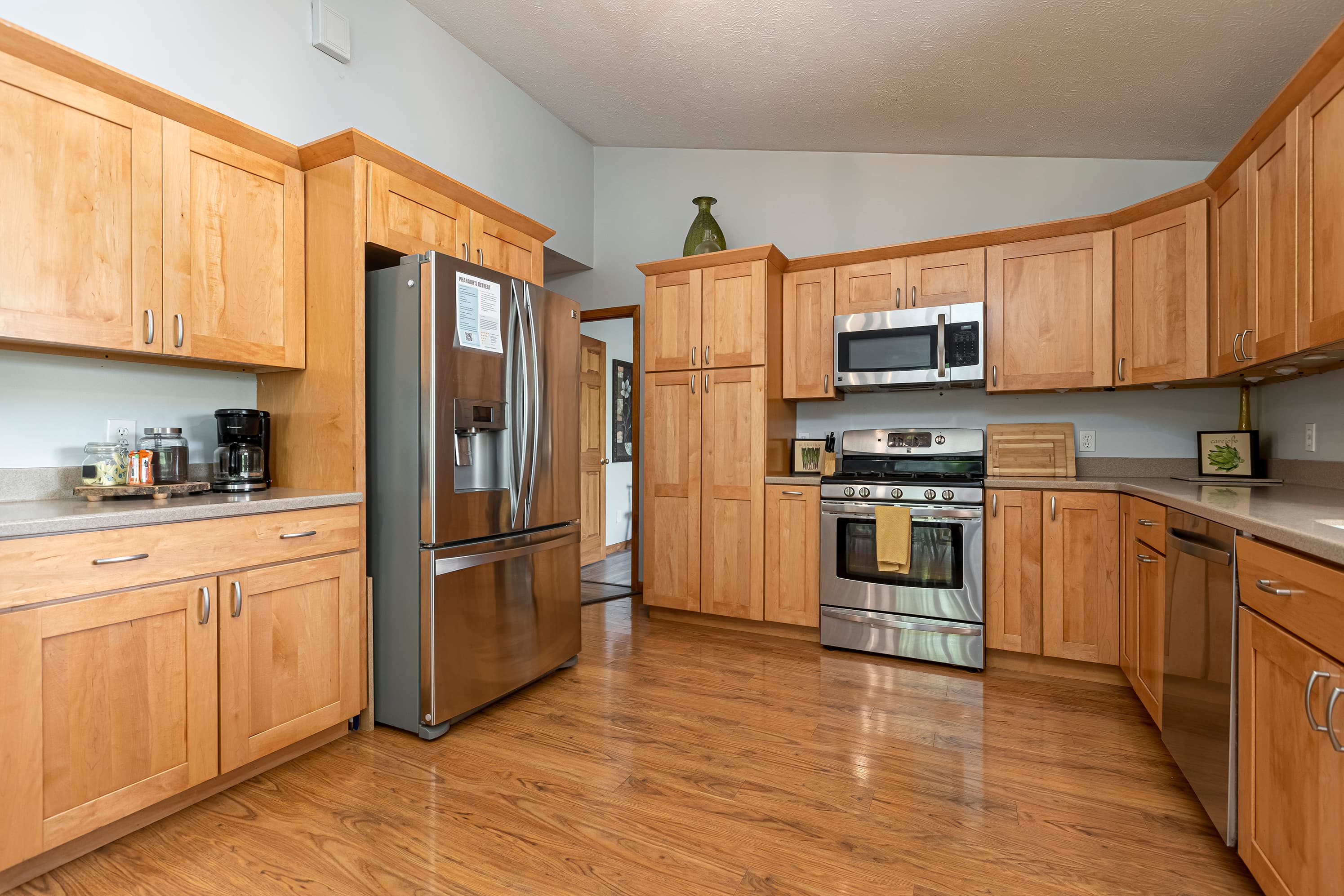 Large kitchen and gas stove