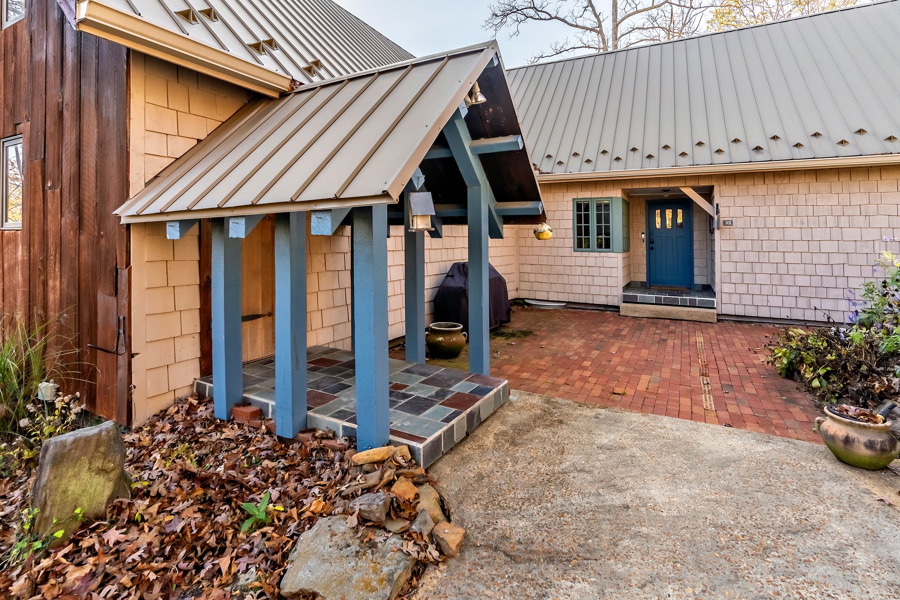 Whimsical arch door and traditional door