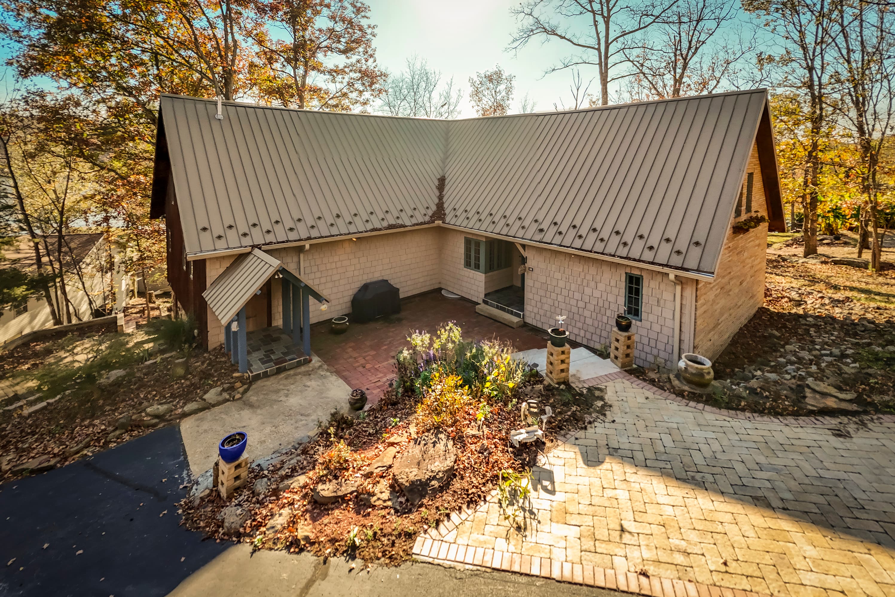 Steps and side driveway