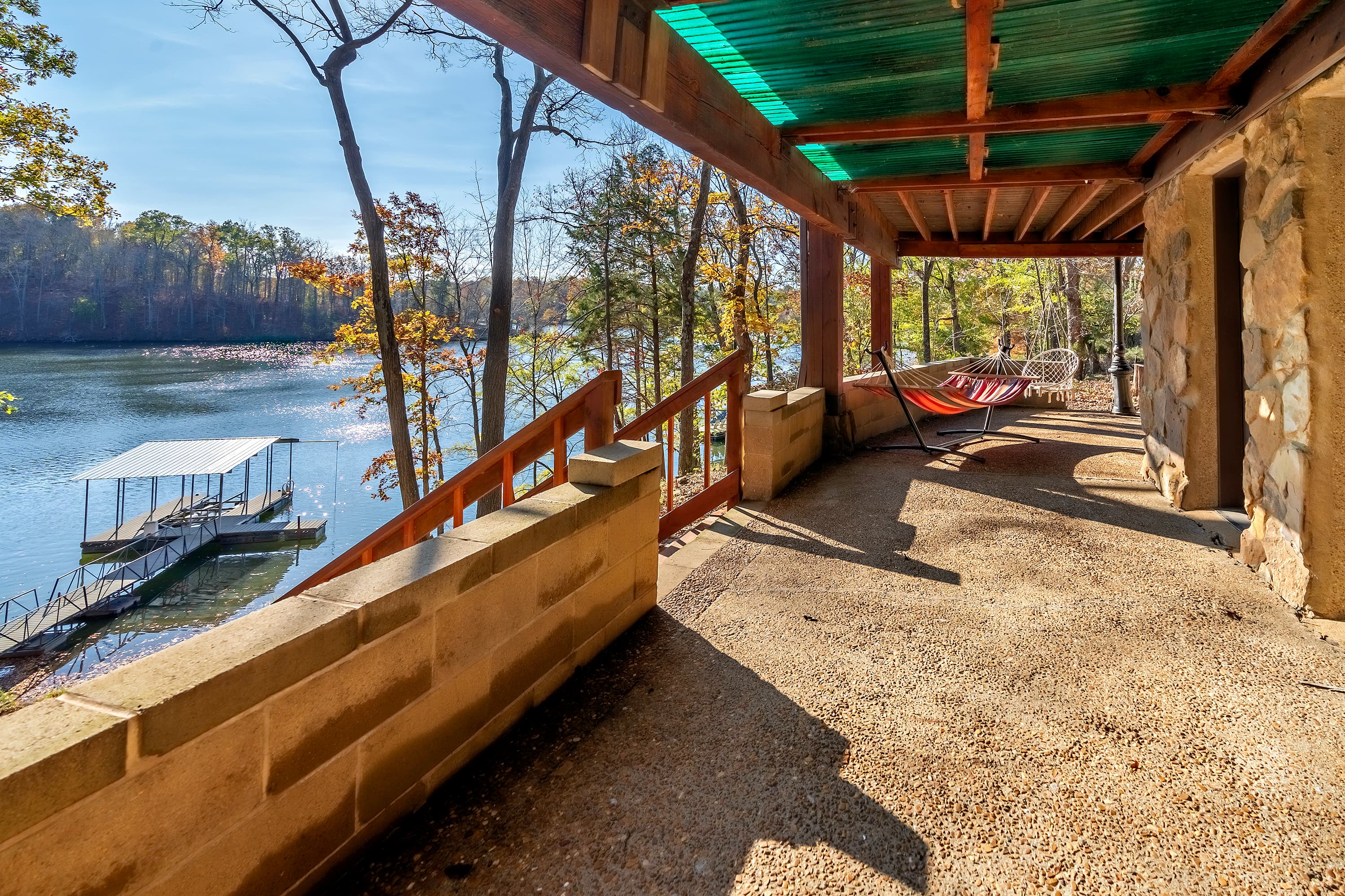 Covered porch from lower level