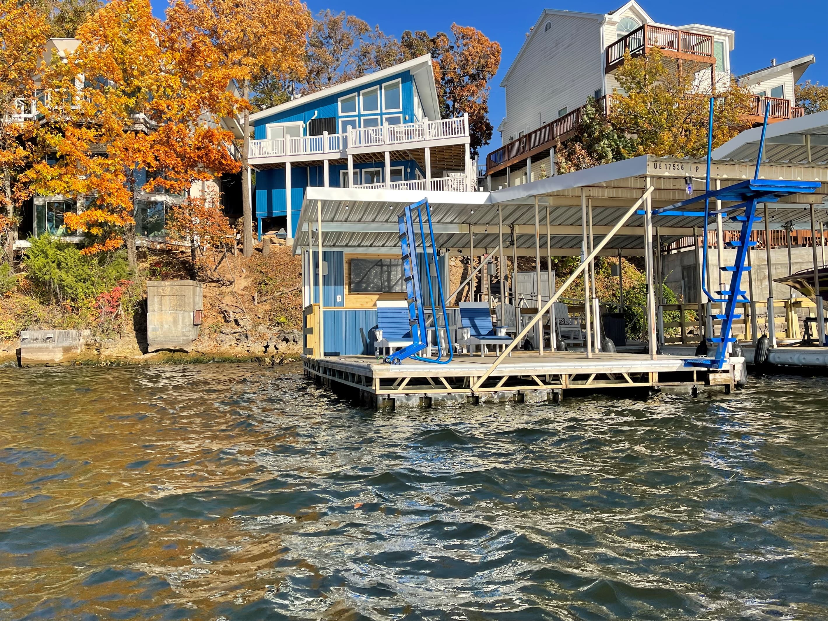 HIGH DIVE AND LADDER TO GET BACK ON DOCK FROM SWIMMING