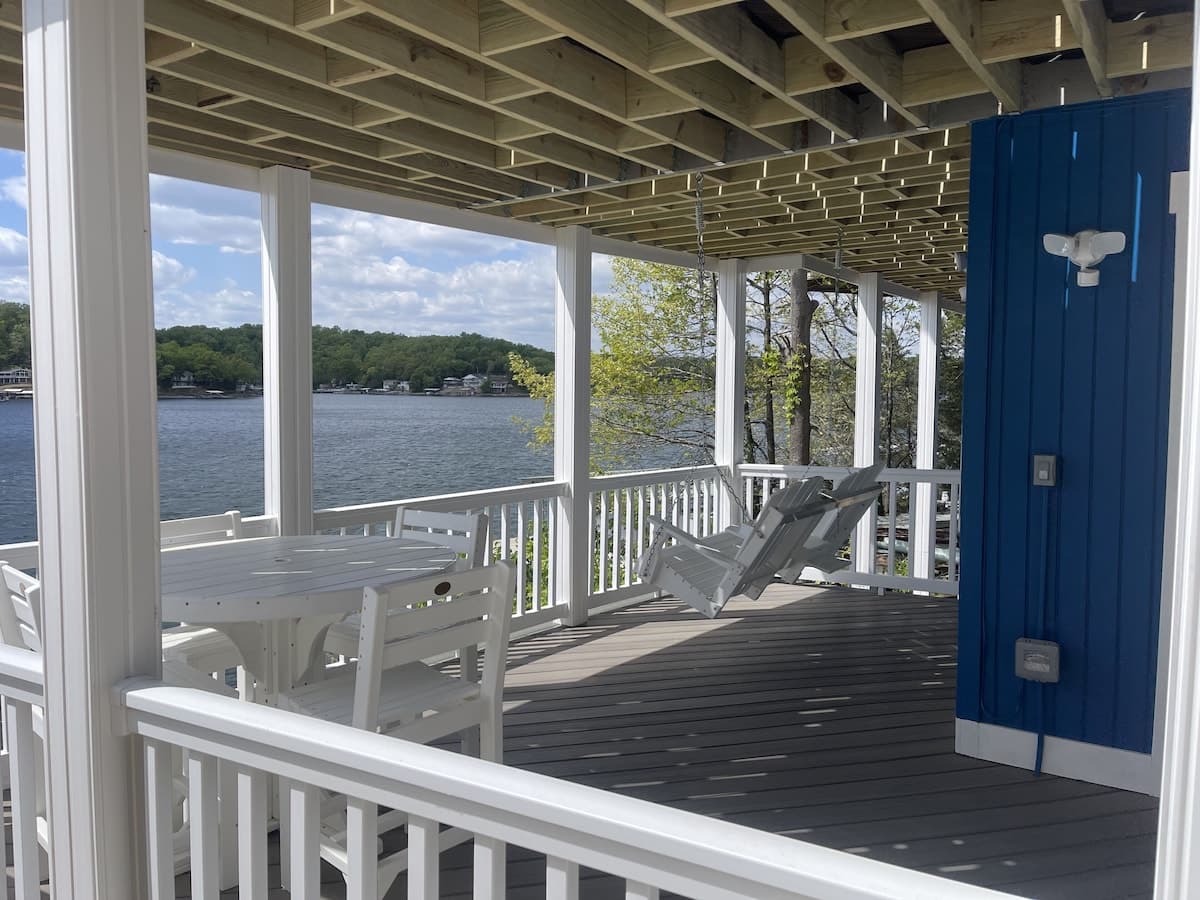 lower level porch and swing off of master bedroom