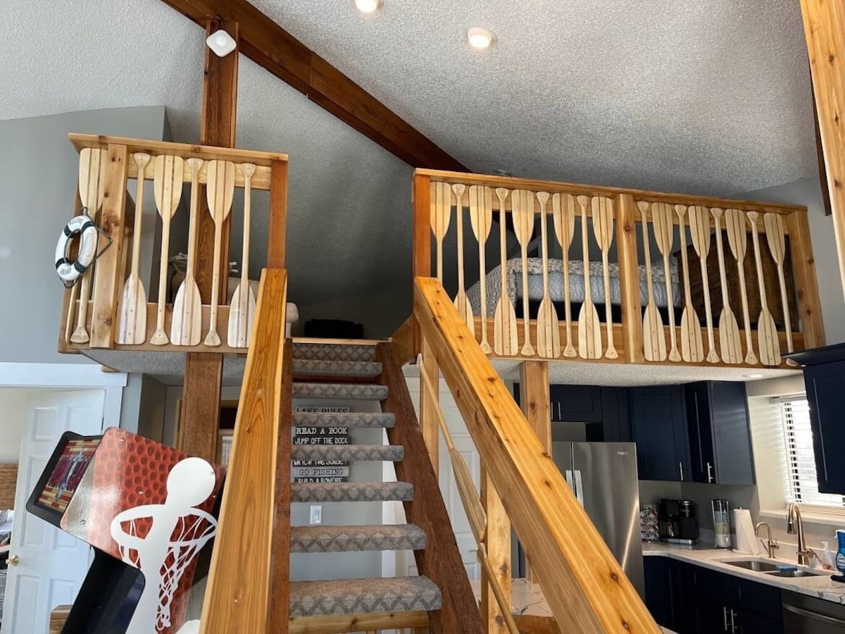 Custom Oar Handrail in Loft Area