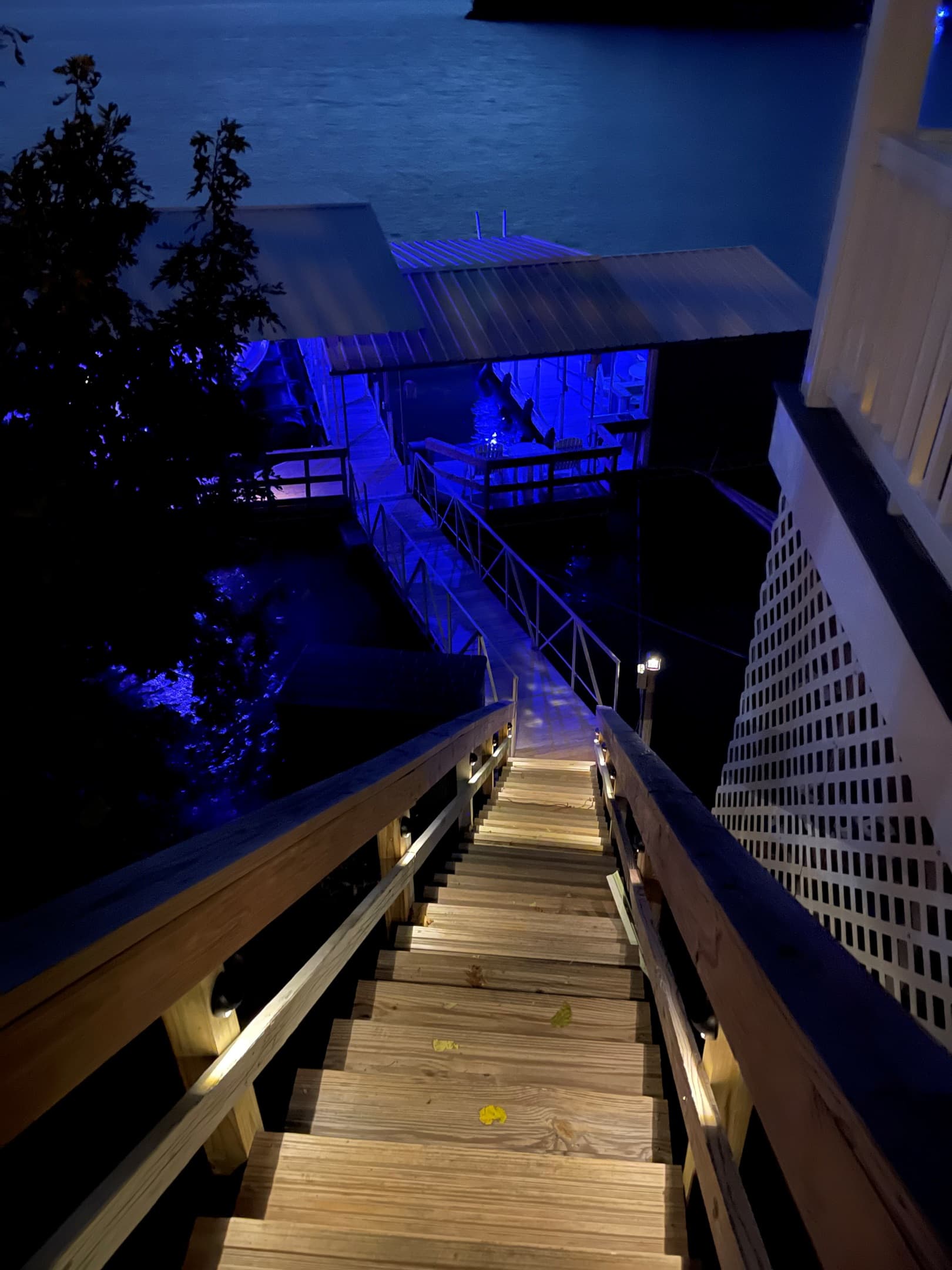 DOCK ALL LIT UP AT NIGHT