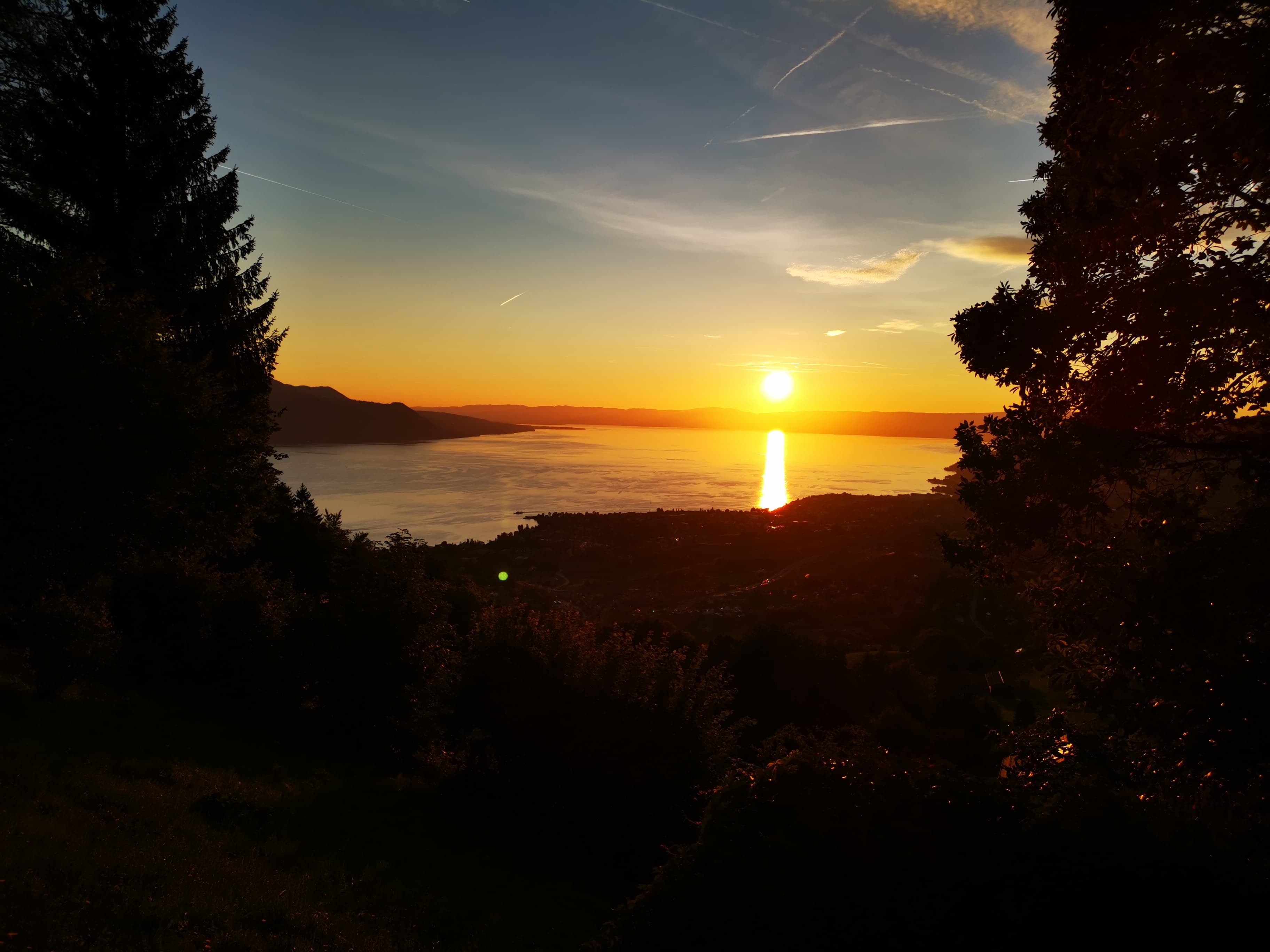 View of Lake Geneva and Montreux la Riviera