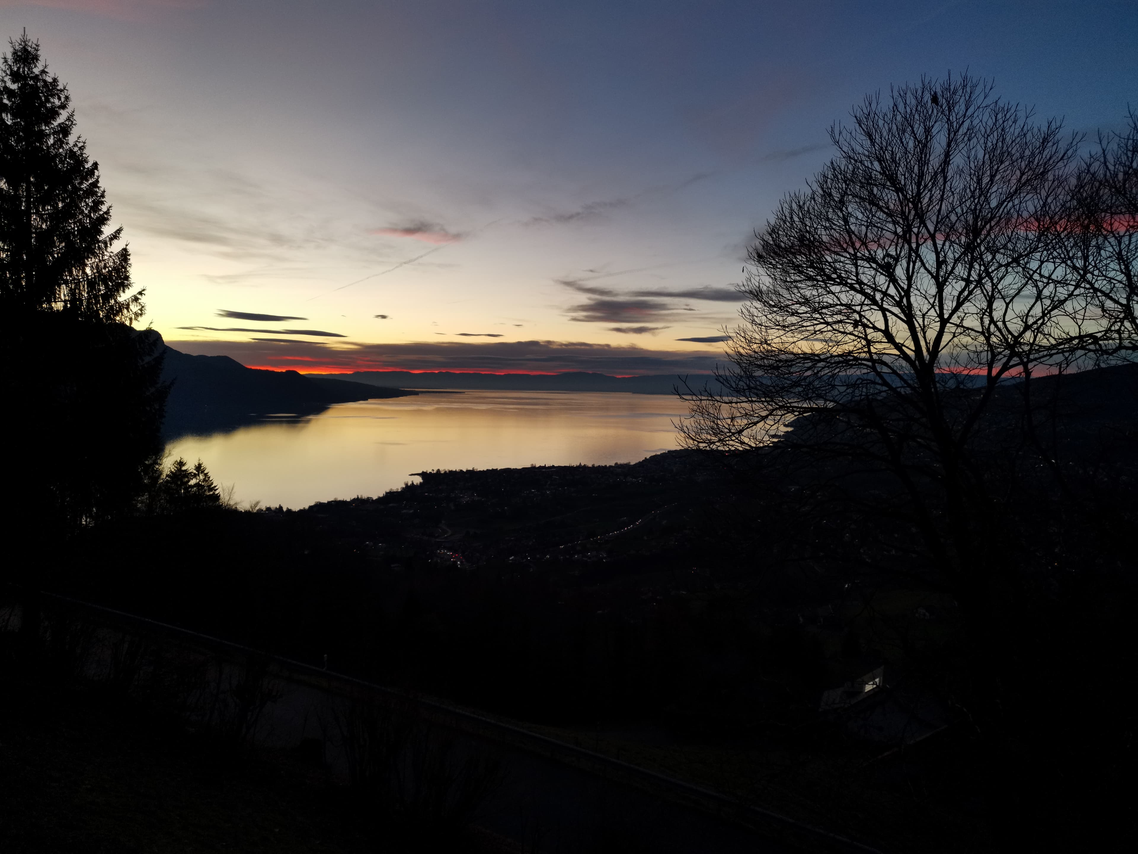 View of Lake Geneva and Montreux la Riviera