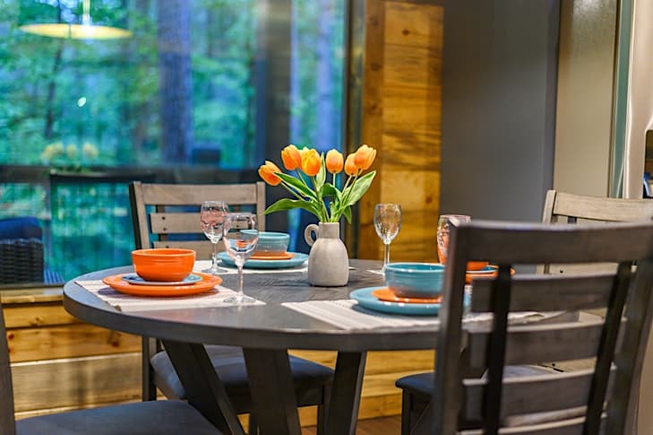 Dining area has a fabulous view