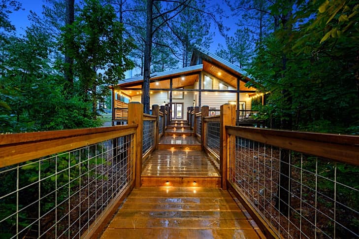 View of back porch from the attached gazebo