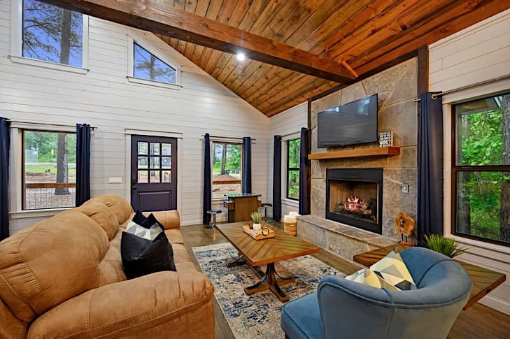 Comfortable queen sleeper in living area