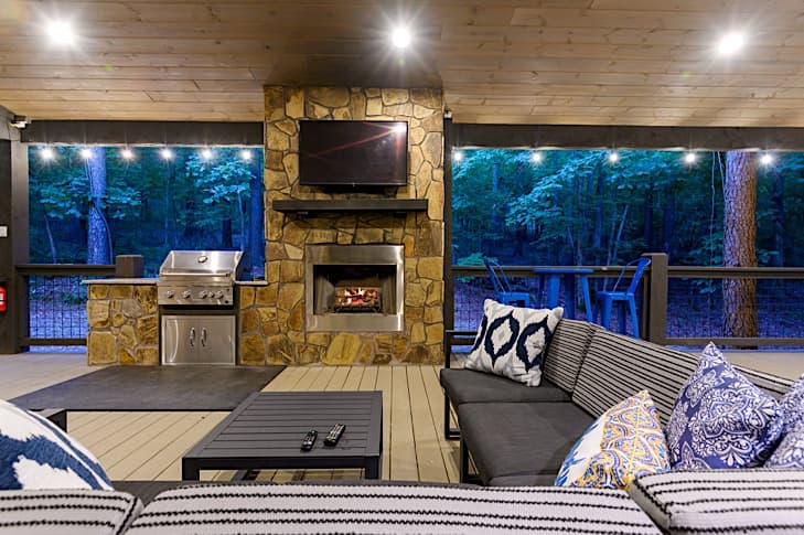 Large back porch designed for relaxing