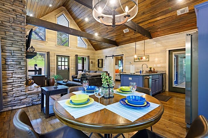 Open floor plan enhances the natural lighting