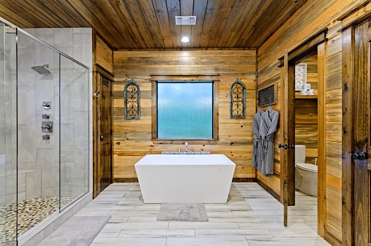 Luxurious soaking tub and cozy robes