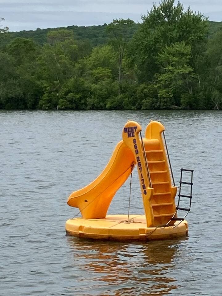 We purchased this slide from a rental business. Use of the slide is included with the house. 