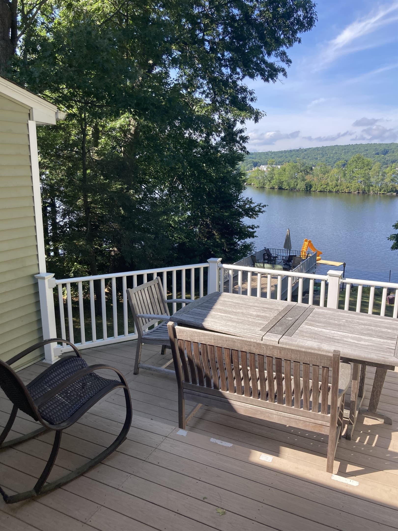 View from upper deck to lake