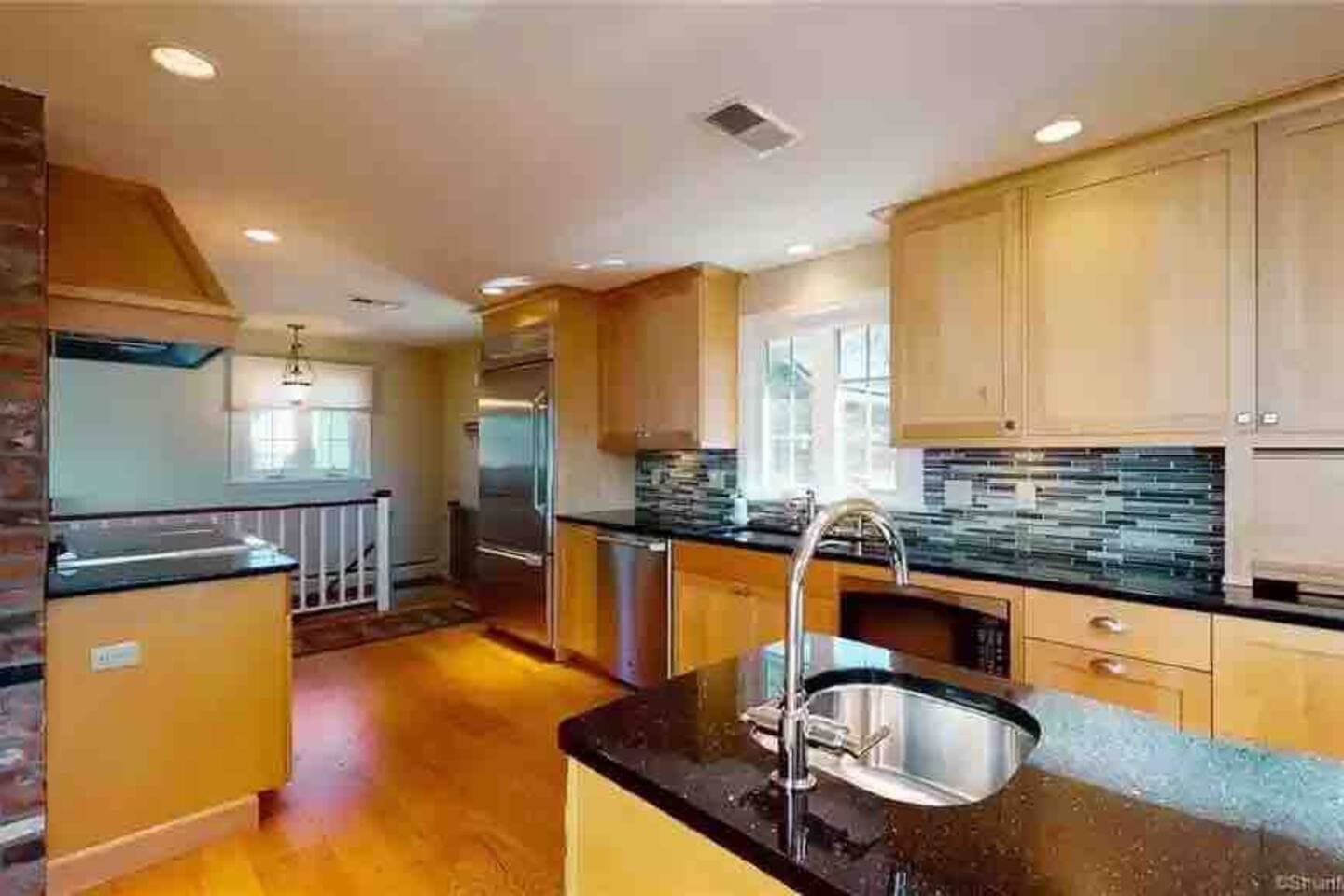 Another view of the huge gourmet kitchen.