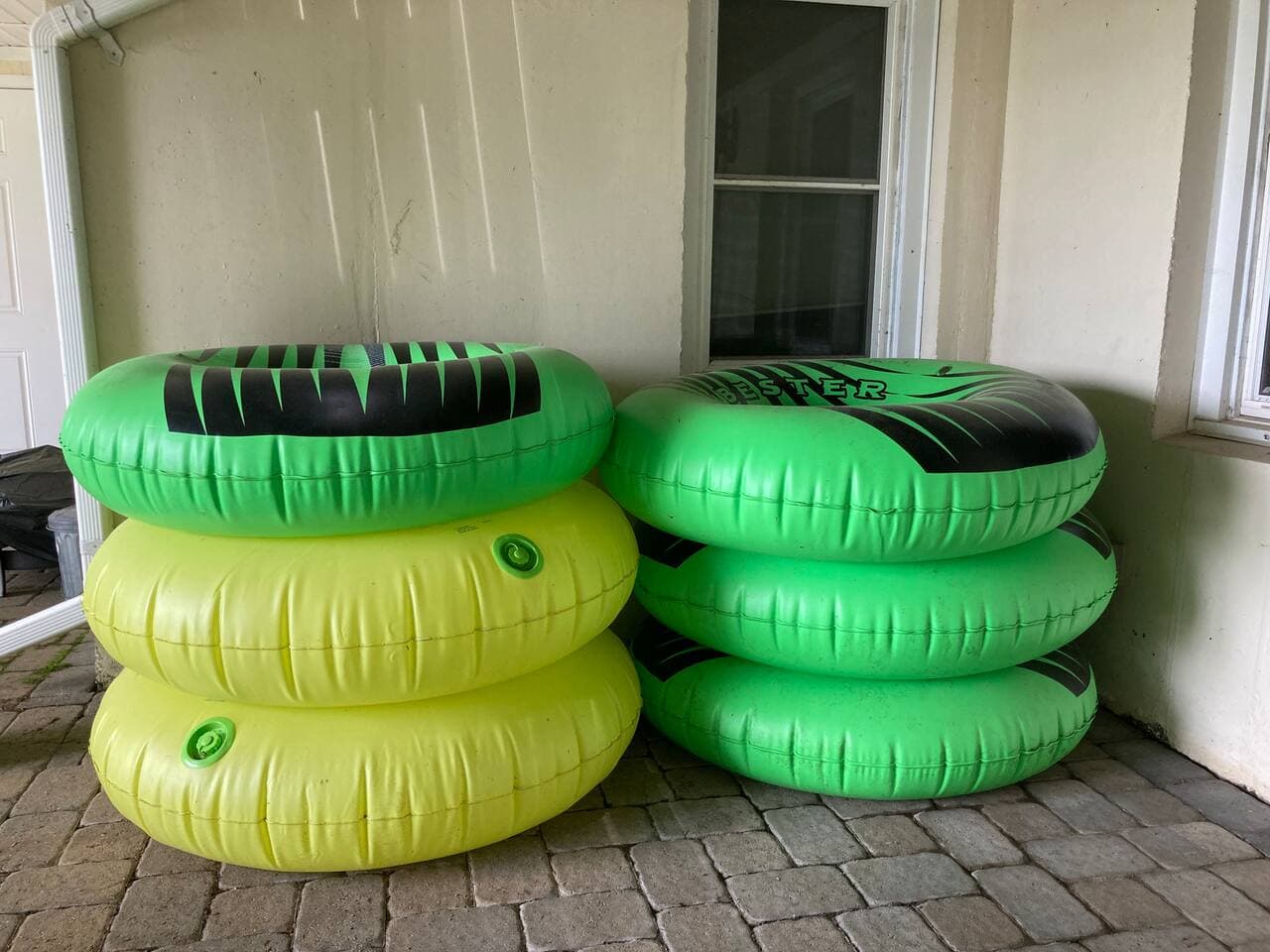 Plenty of tubes to float in the lake!