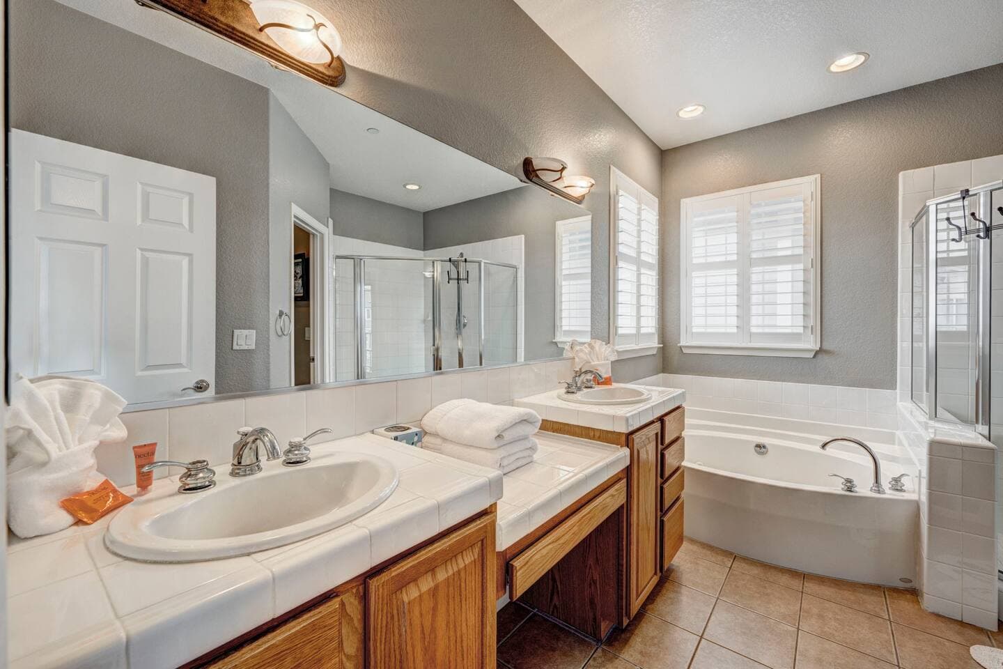 Large en-suite with lots of room for getting ready each day.
