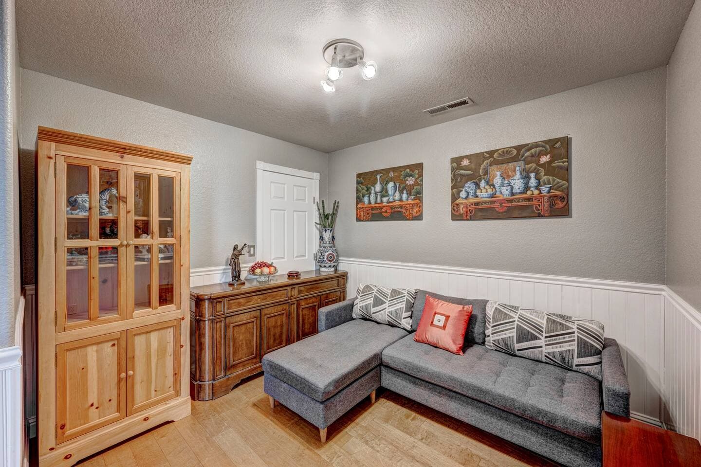 This beautiful sitting room is the perfect place to unwind.