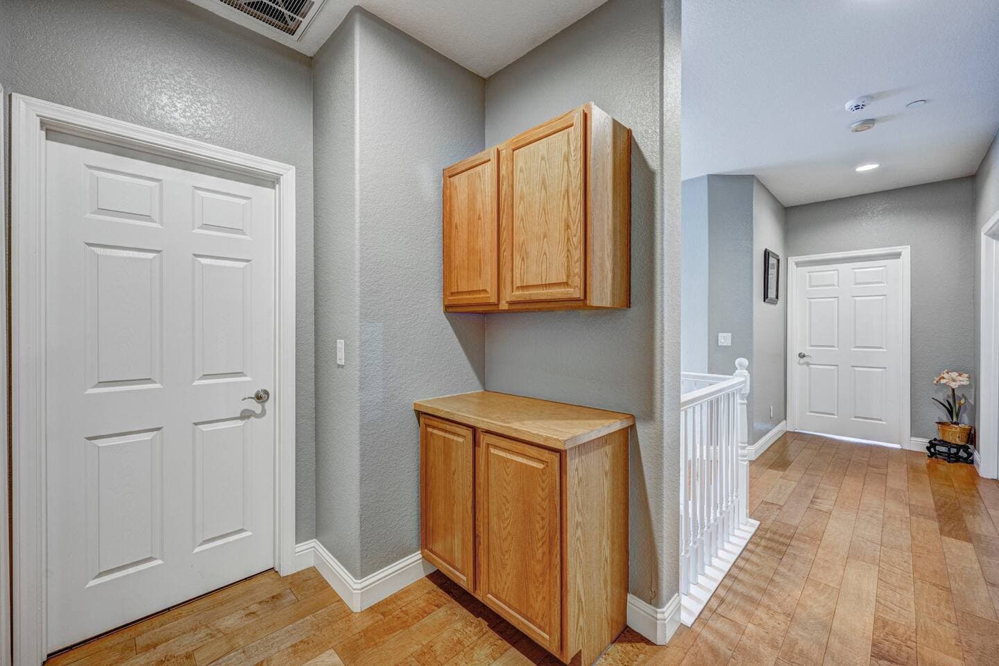 All bedrooms are on the top floor plus the two full bathrooms.