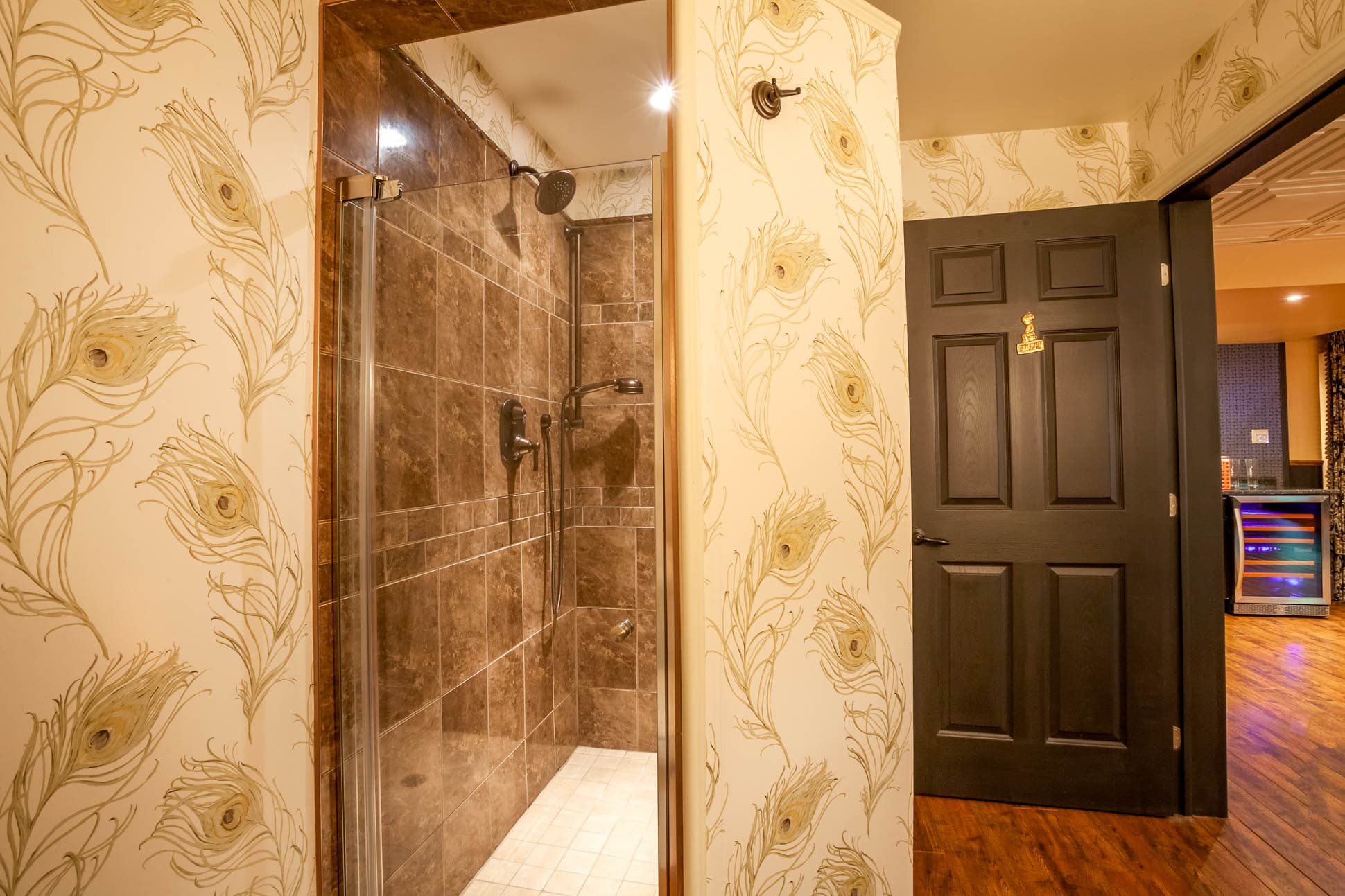 Downstairs bathroom - gorgeous tile shower