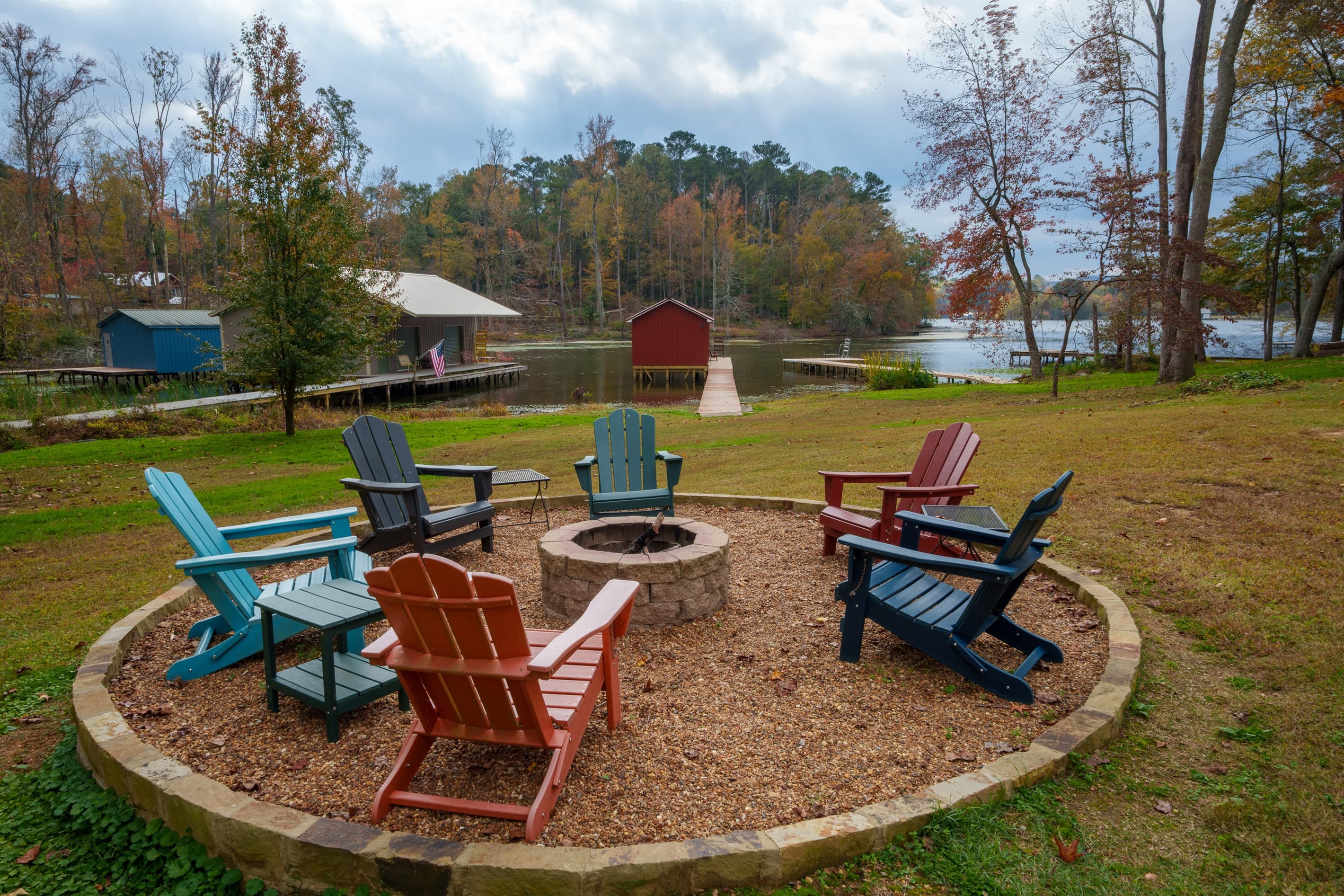 Fire pit & Boathouse