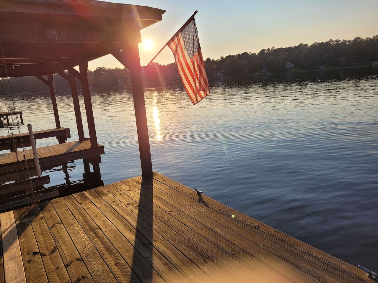 Dock view at sunset