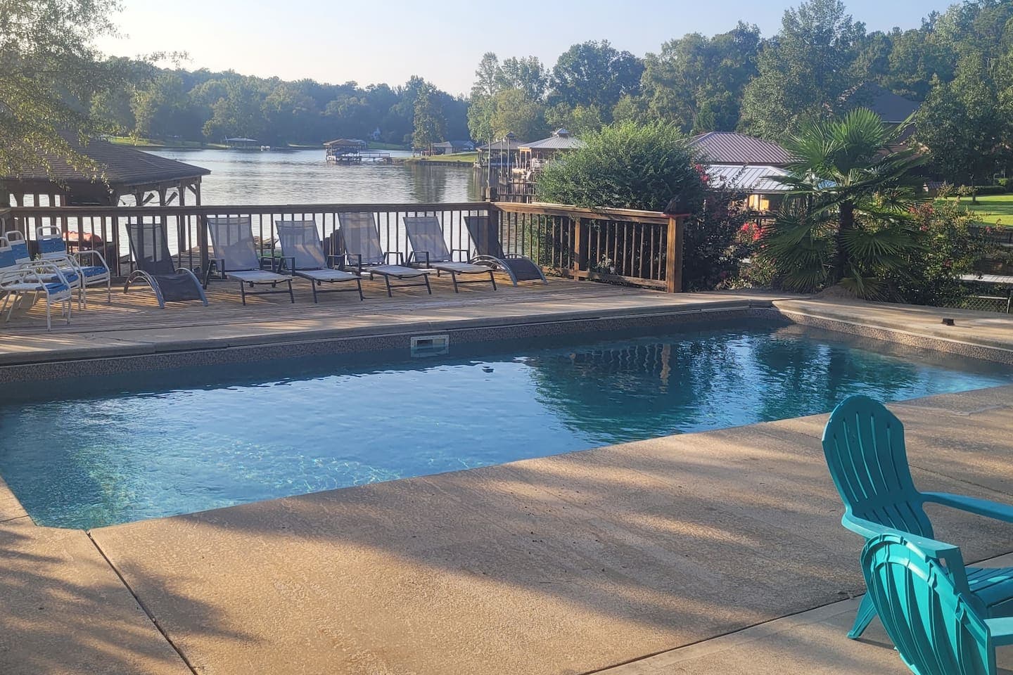 Pool with tanning deck