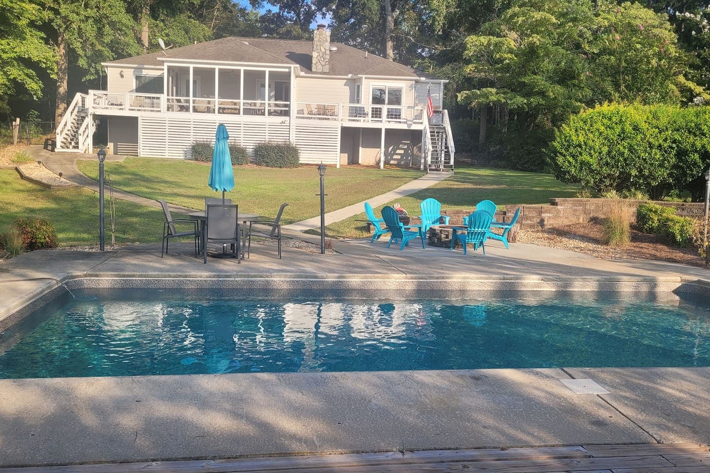 Backyard view of the house