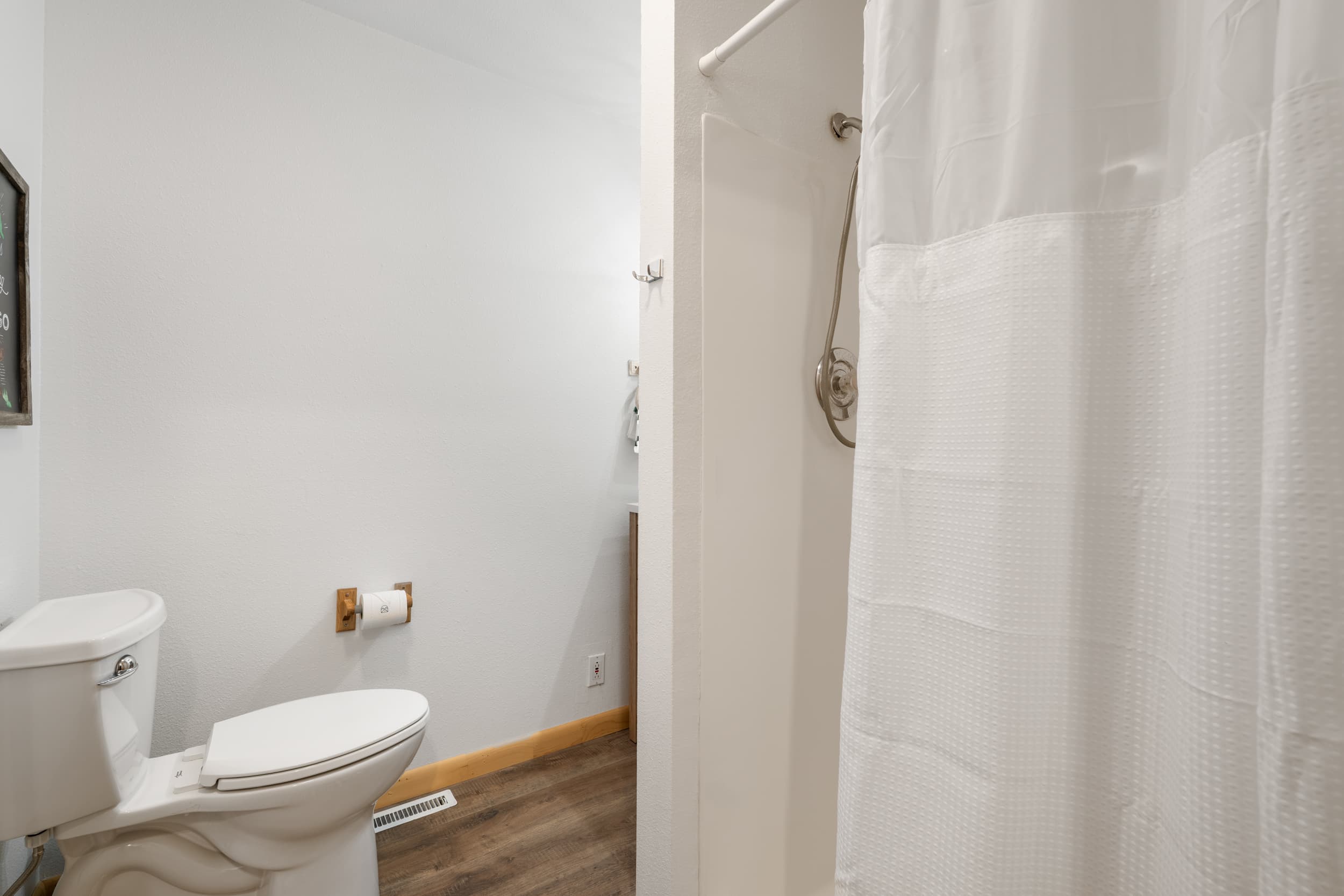Full bathroom on main level (shower only)