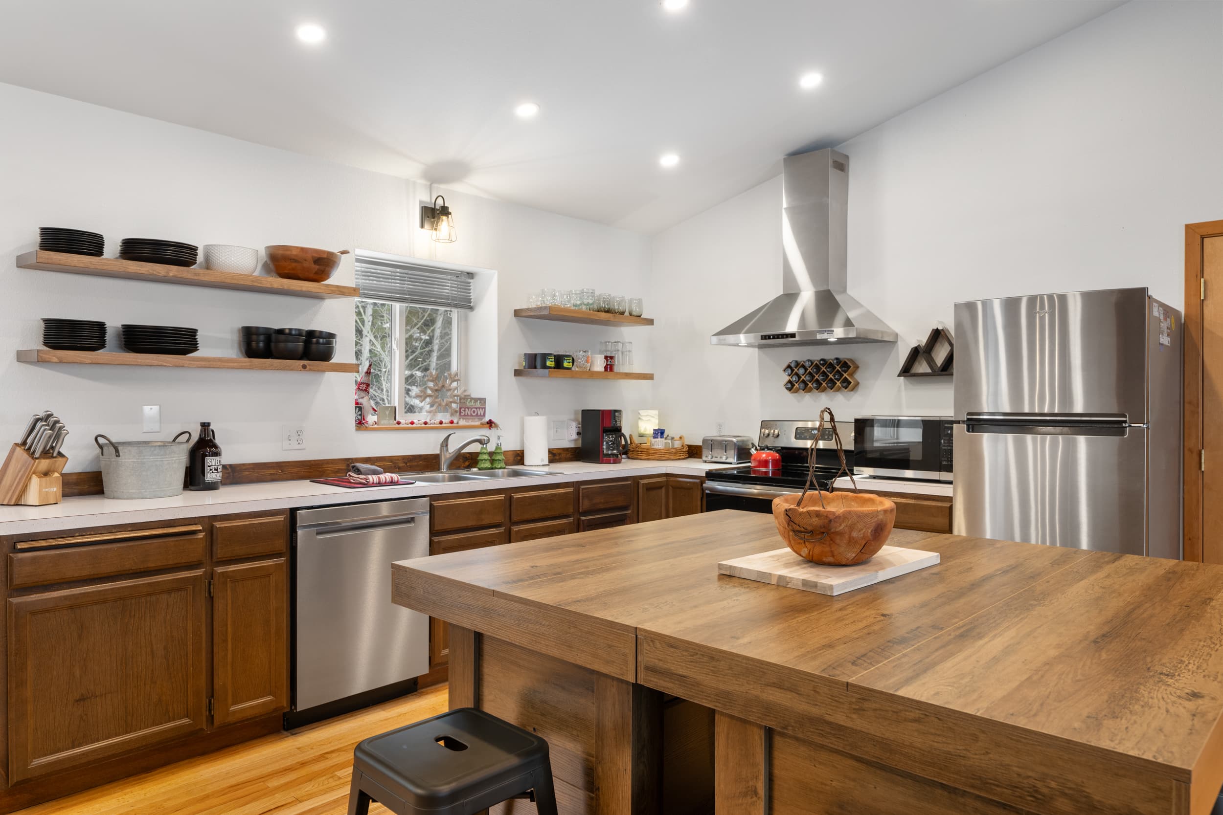 Newly updated kitchen with oversized island