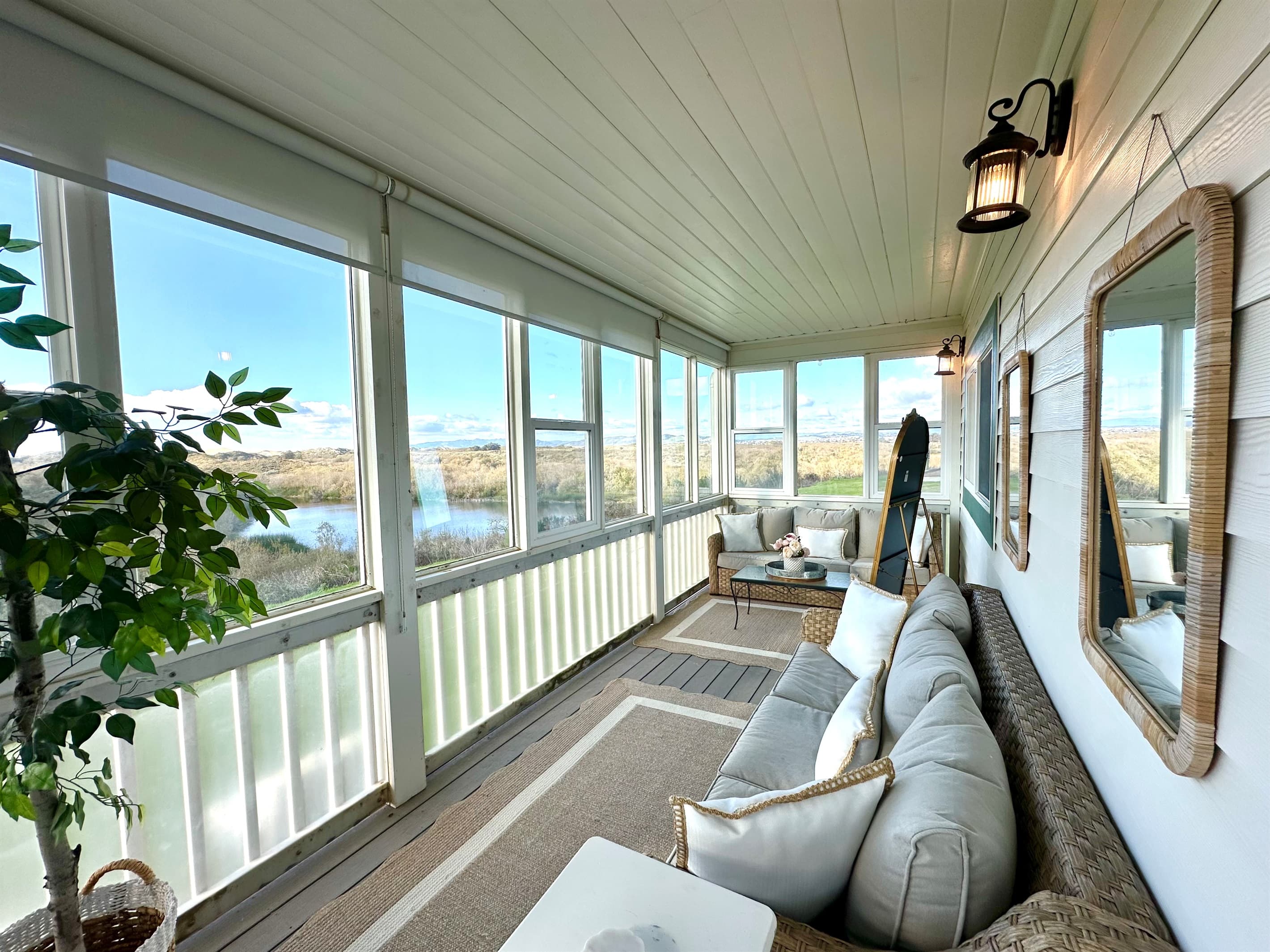 Spectacular views from the comfort of the enclosed sun porch.