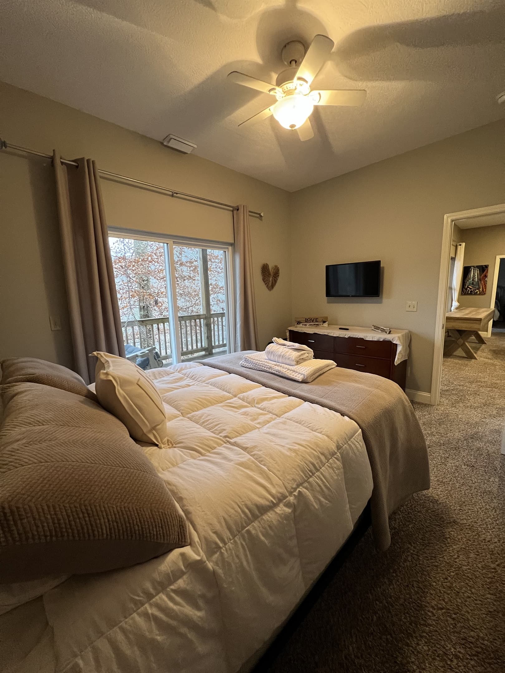 lower level queen bedroom. lakefront