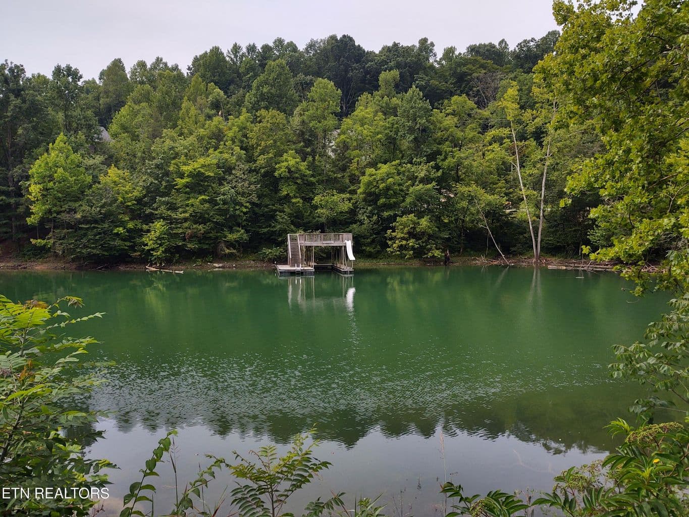 Lagoon like almost private swimming area with dock