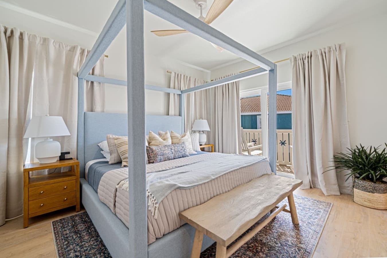 Spacious King room complete with a private balcony located upstairs in the home
