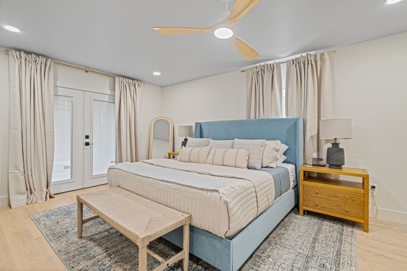 Soft lighting and minimalist design in our bedrooms