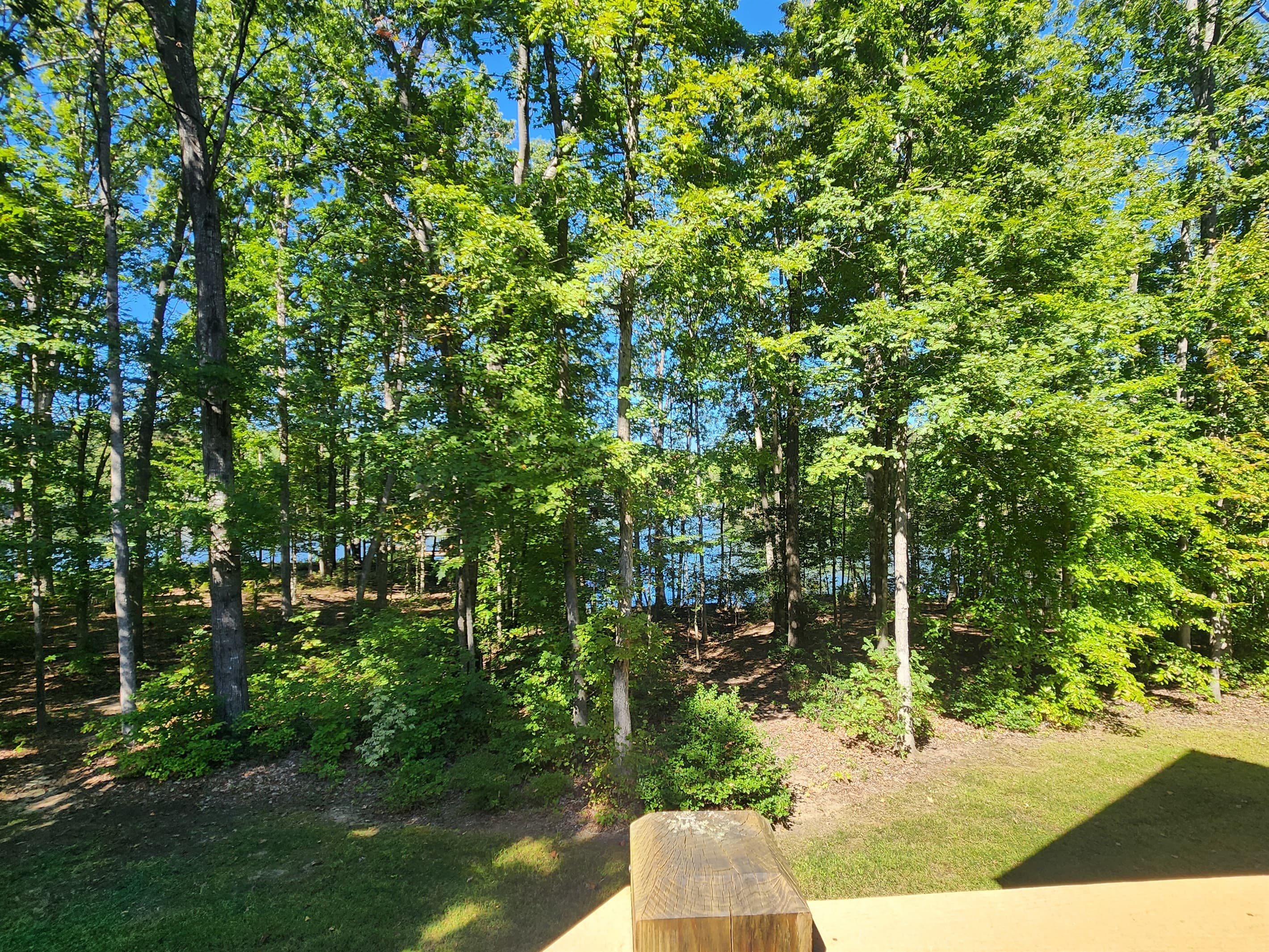 view of the lake from the rear deck