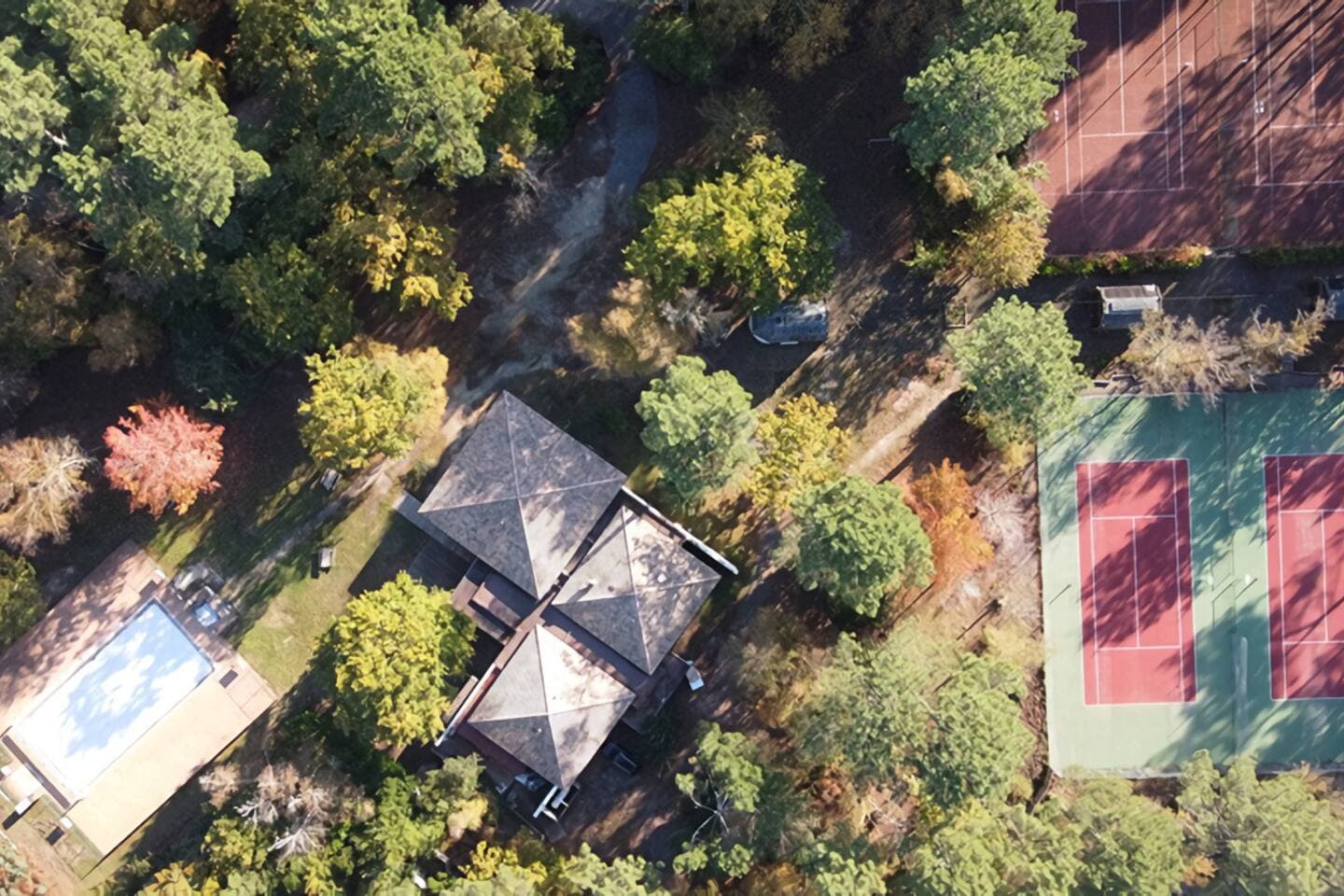 The sports hamlet from the air