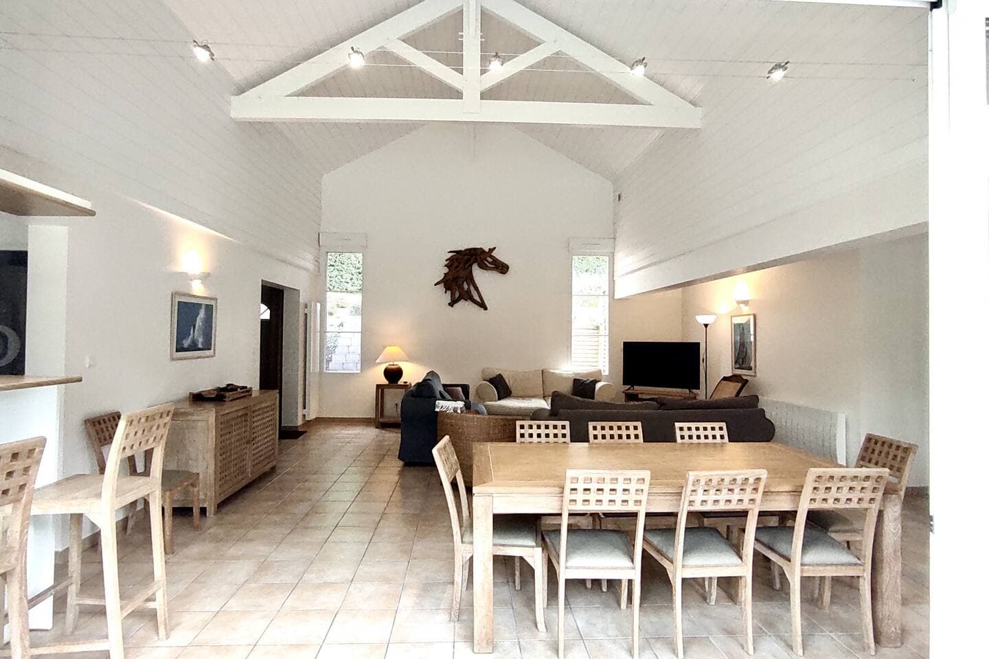 The large living room of the house