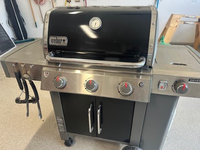Fire up the Weber gas grill for easy lakeside meals—perfect for burgers, brats, or fresh-caught fish.