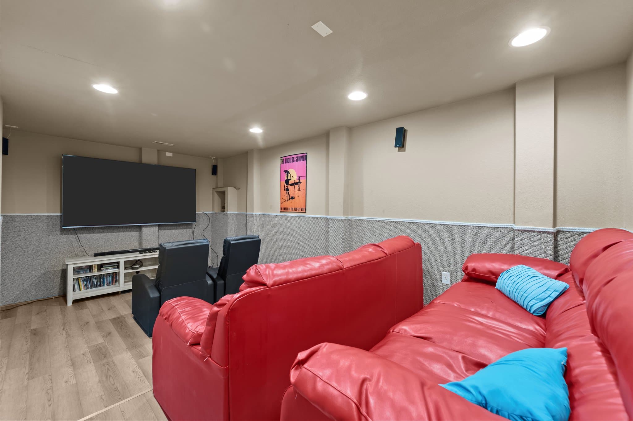 Comfy Theater Room on Lower Level