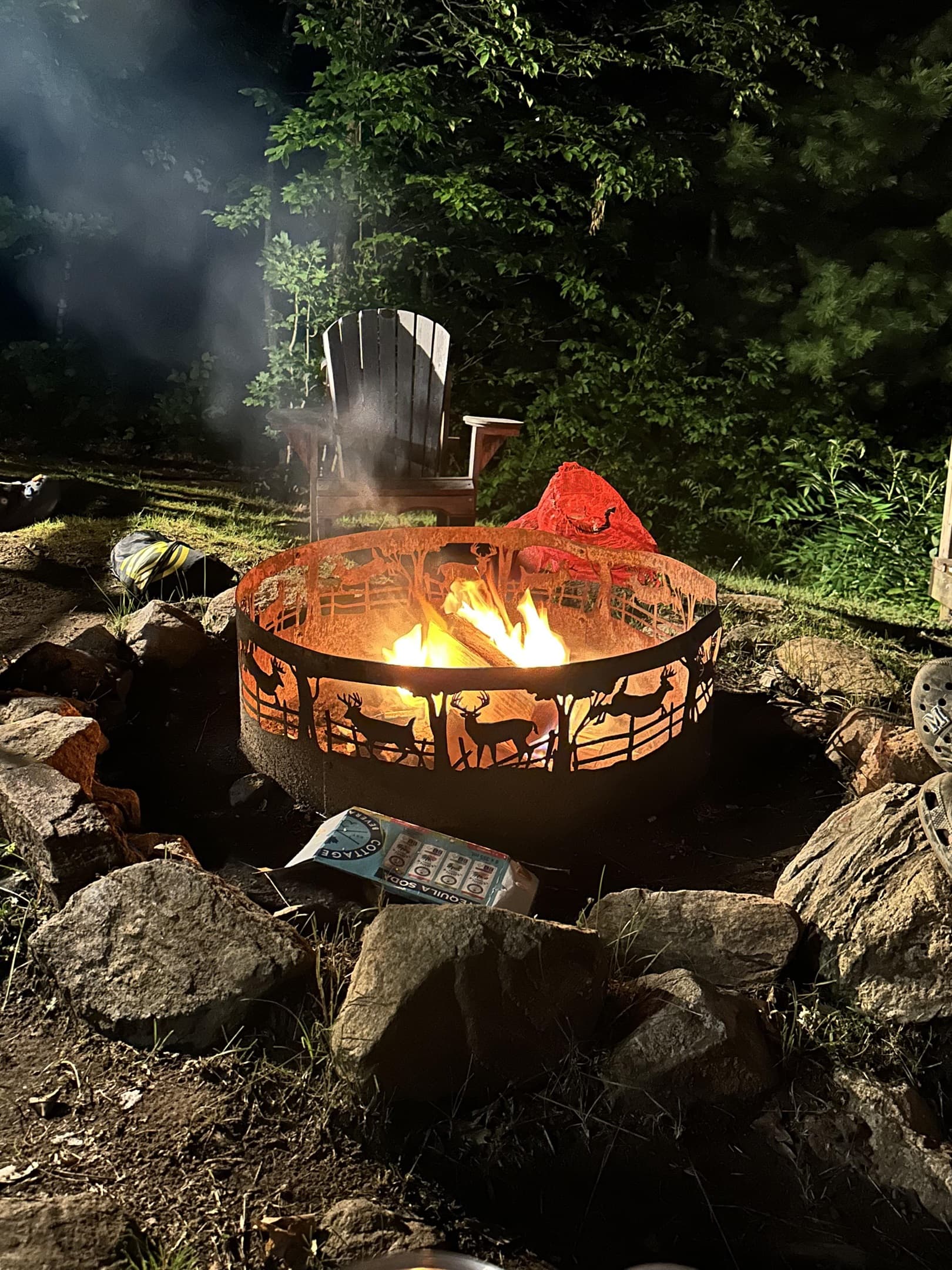 warming by the firepit