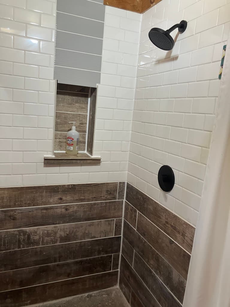 new tiled shower