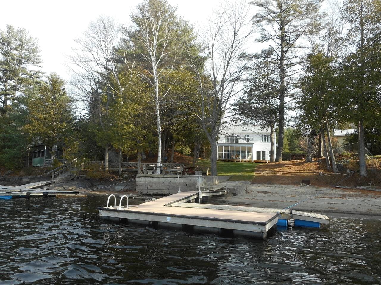 sandy beach and lake right in front of The Great House