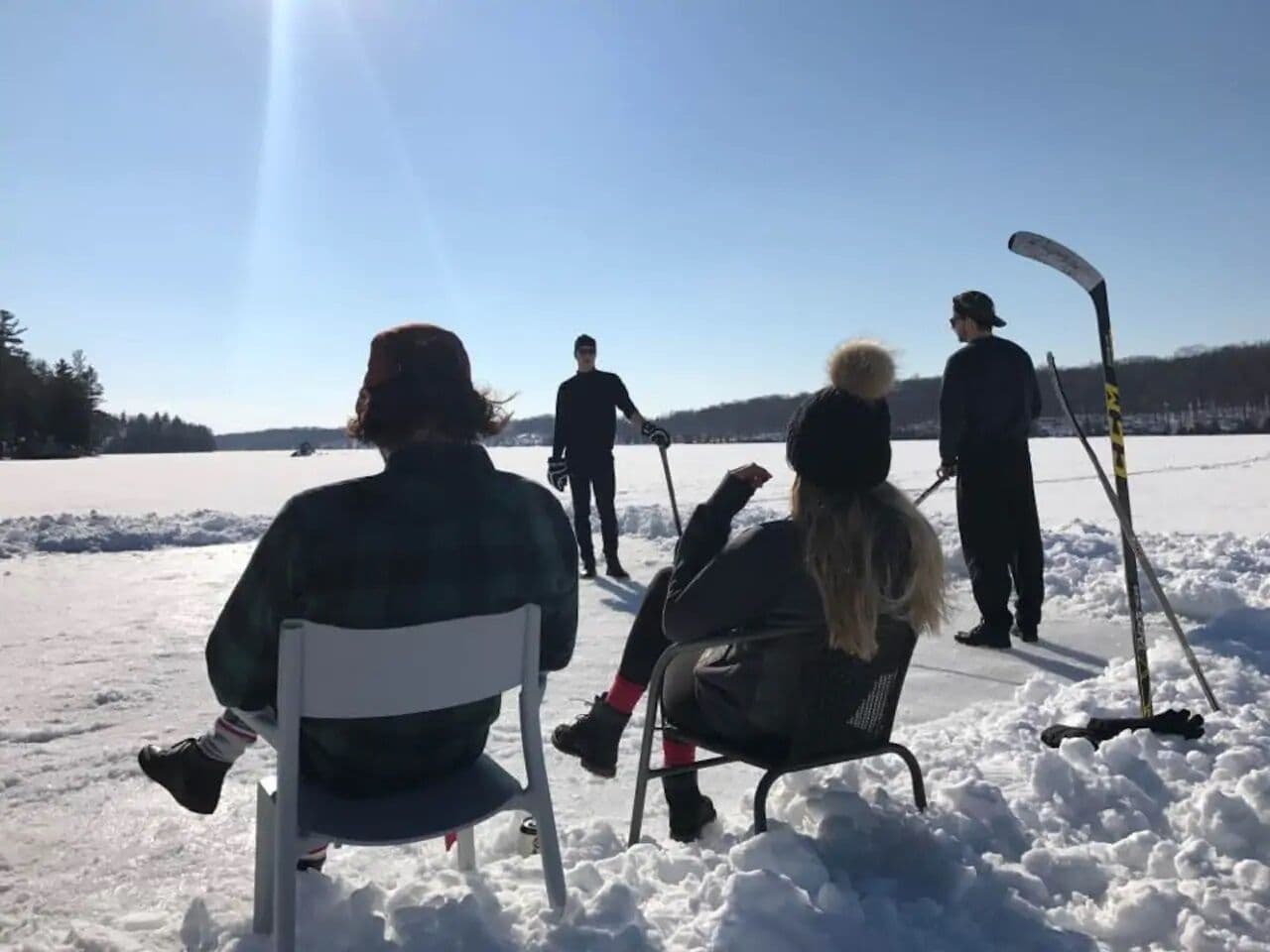 come in the winter and play hockey ont he lake